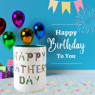 Happy Father's Day Mug with Tool Letter Design