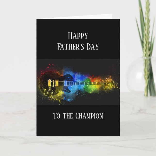 Happy Father's Day Musician Music Guitar Card (Front)