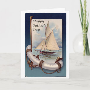 Happy Fathers Day Nautical Ship Card
