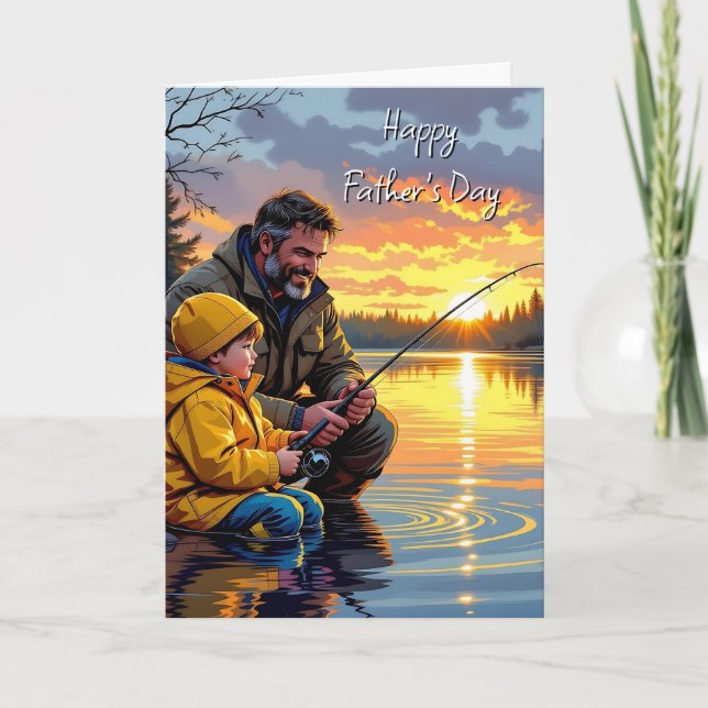Happy Father's Day  | Night Fishing  Card (Front)