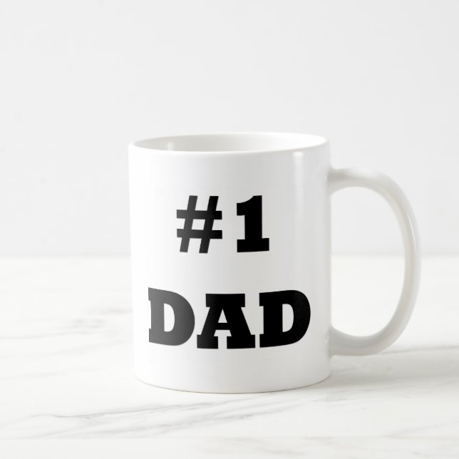 Happy Father's Day - Number 1 Dad - #1 Dad Coffee Mug (Right)