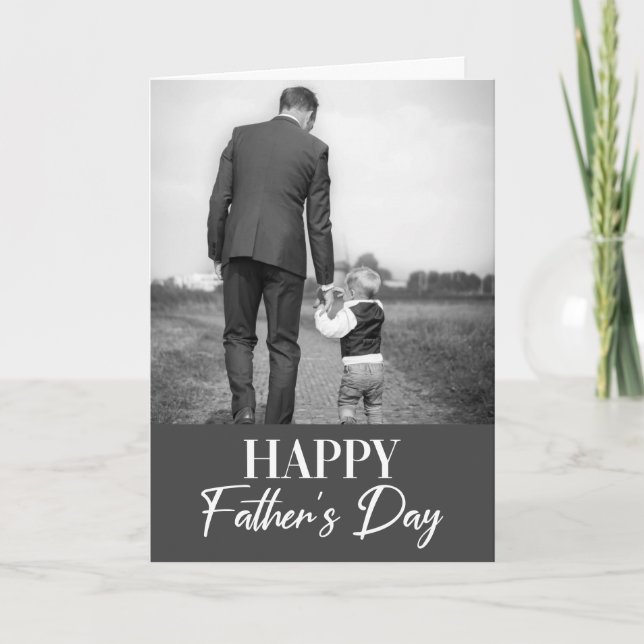 Happy Father's Day One Photo Modern Father's Day Card (Front)