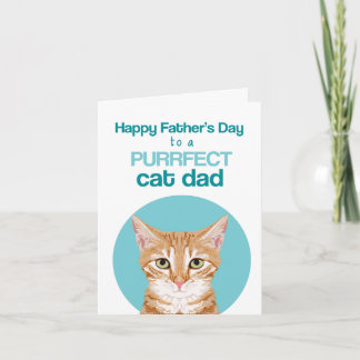 Happy Father's Day orange tabby cat Card