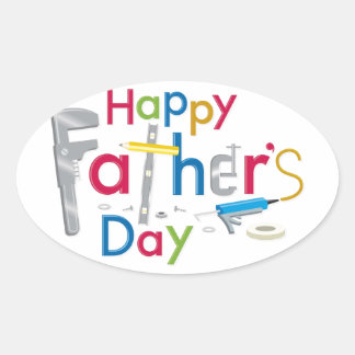 happy father's day oval sticker