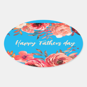 Happy Fathers Day Oval Sticker