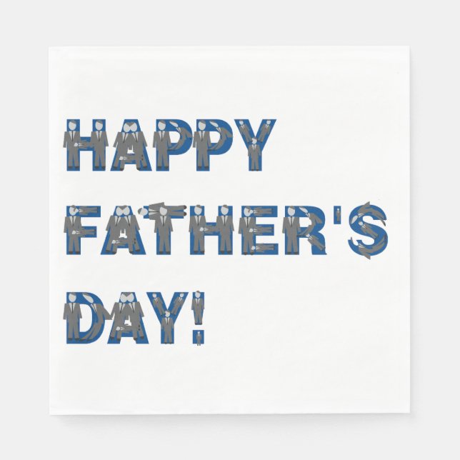 Happy Fathers Day Paper Napkins (Front)