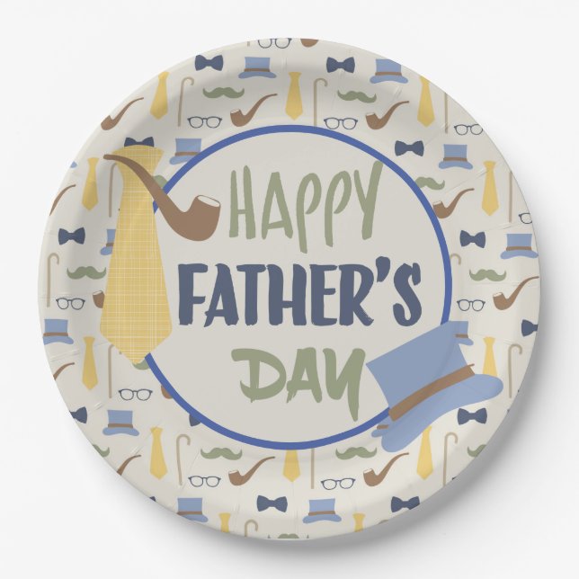 Happy Fathers Day  Paper Plate (Front)