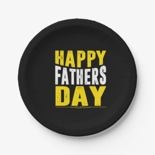 happy fathers day paper plate