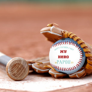 Happy Father's Day Papou My Hero Baseball