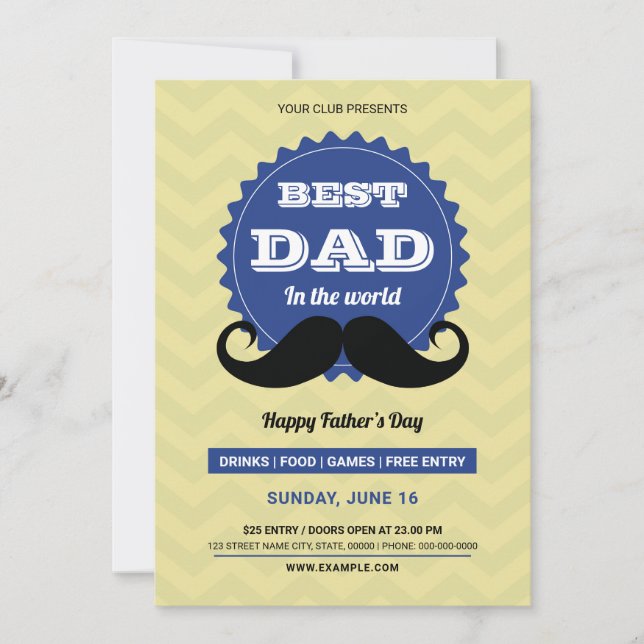 Happy Father's day party invitation (Front)