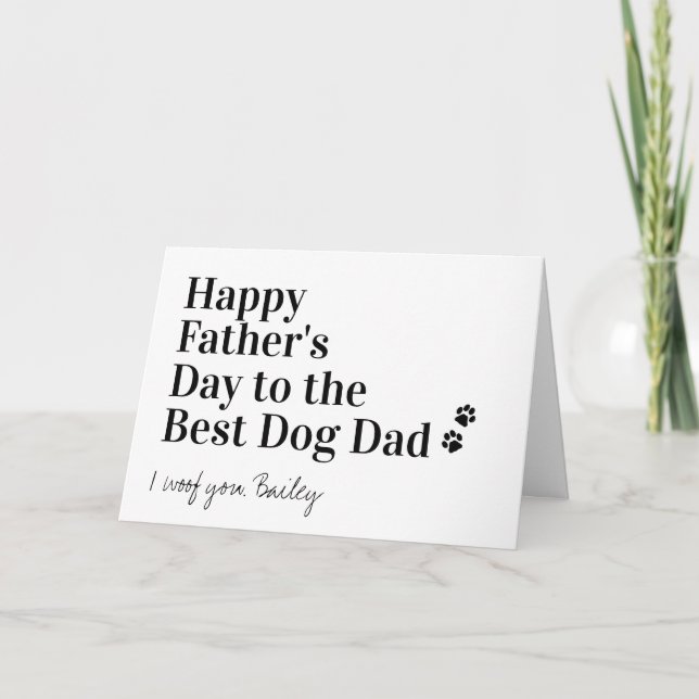Happy Father's Day Personalised Best Dog Dad Card (Front)