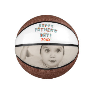 Happy Fathers Day Personalised Photo Gift Mini Basketball