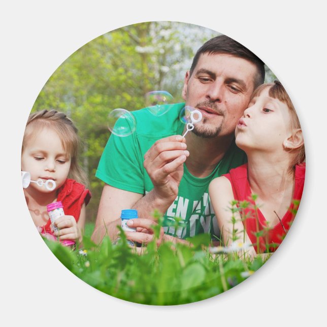 Happy Father's Day Personalised Photo Magnet (Front)