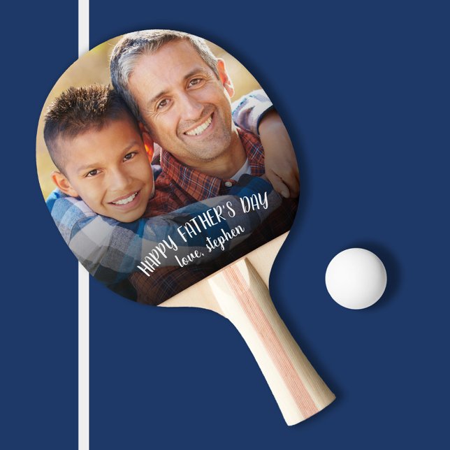 Happy Father's Day Personalised Photo Ping Pong Paddle (Creator Uploaded)