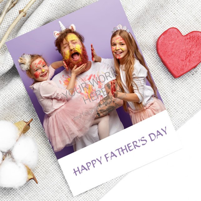 Happy Father's Day personalised photo Thank You Card (Creator Uploaded)