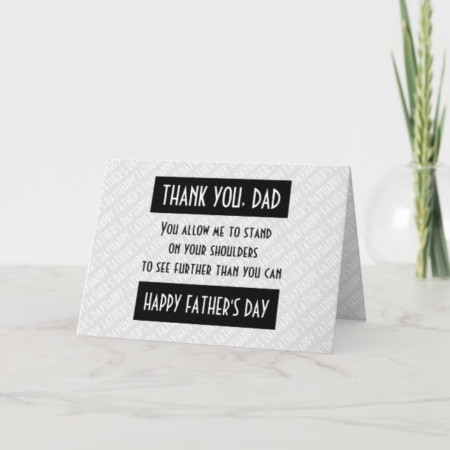 HAPPY FATHER'S DAY Personalised Thank You Dad Card (Front)