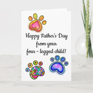 Happy Father's Day Pet Dog Cat Four-Legged Child Card