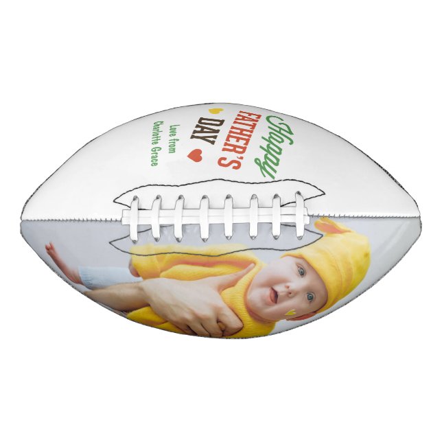 Happy Fathers Day Photo And Text Personalised American Football (Front)