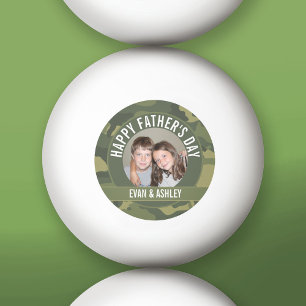 Happy Father's Day - Photo Camouflage Green Ping Pong Ball
