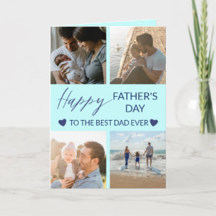 Happy Father's Day Photo Collage Best Dad Card