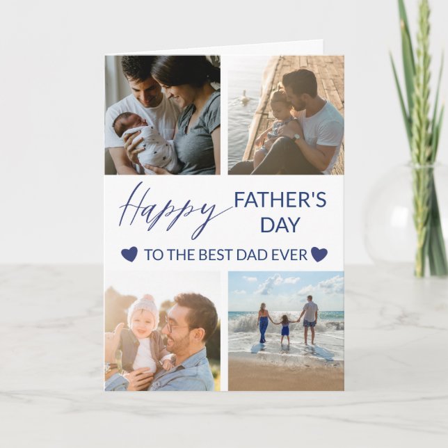 Happy Father's Day Photo Collage Best Dad Card (Front)