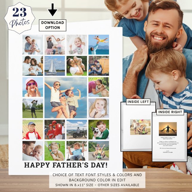 Happy Father's Day Photo Collage BIG Personalised Card (Creator Uploaded)