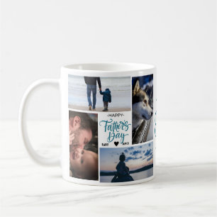 happy father's day photo collage coffee mug