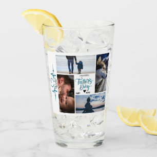 Happy Father's Day Photo Collage Custom Names Glass