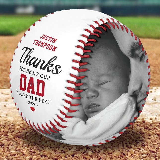 Happy Father's Day Photo Kids Names Baseball (Creator Uploaded)