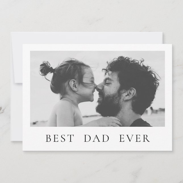 Happy father's day photo minimalist best dad ever card (Front)