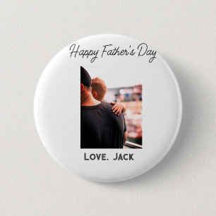 Happy father's day photo modern love simple father 6 cm round badge