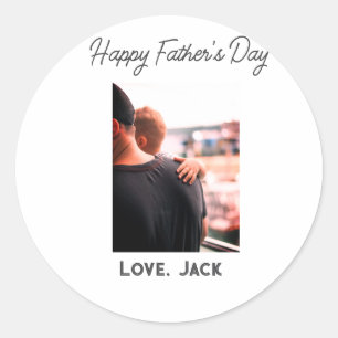Happy father's day photo modern love simple father classic round sticker