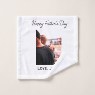 Happy father's day photo modern love simple father wash cloth