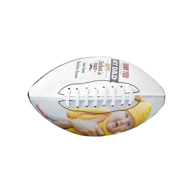 Happy Fathers Day Photo Thanks for Being my Dad American Football (Front)