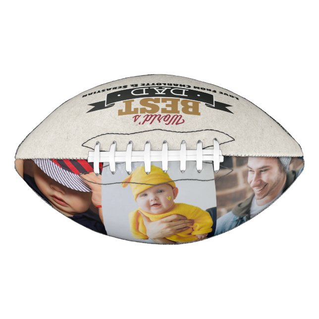 Happy Fathers Day Photo Worlds Best Dad American Football (Front)