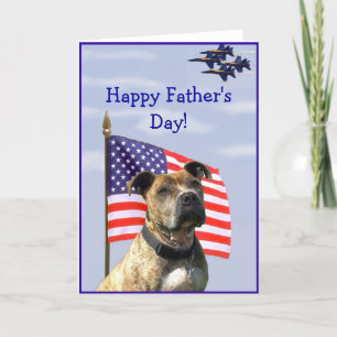 Happy Father's Day Pitbull greeting card