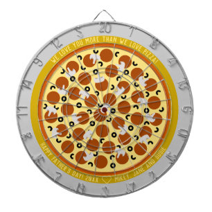 Happy Father's Day Pizza w/ Toppings & Message Dartboard