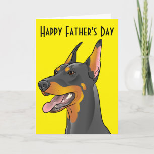 Happy Father's Day Pop Art Customisable Doberman Card