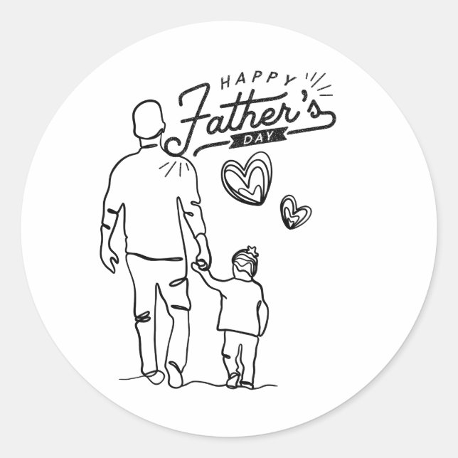 Happy fathers day present classic round sticker (Front)