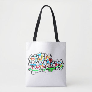 Happy Father's Day Puzzle art Tote Bag