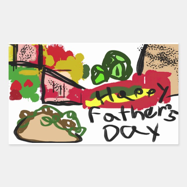 Happy Father's day Rectangular Sticker (Front)