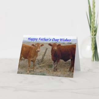 Happy Father's Day - Red Cow Animal Humour - Ranch Card