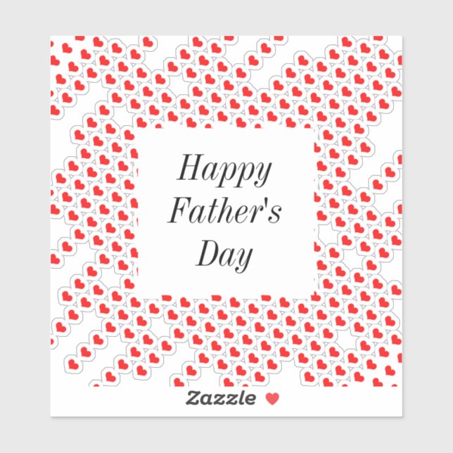 Happy Fathers Day Red Heart Patterns Custom Cute (Sheet)