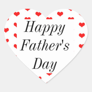 Happy Fathers Day Red Heart Patterns Custom Cute Sticker