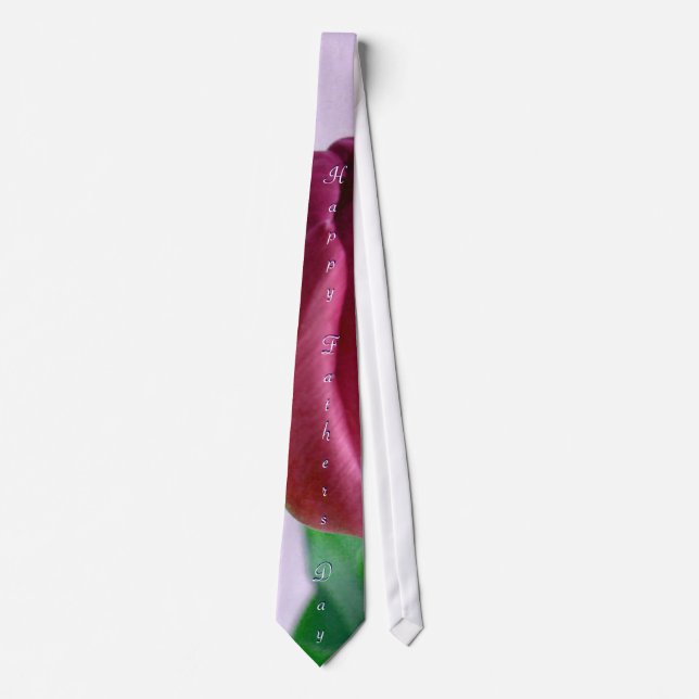 Happy Fathers Day Rosey Tulips Tie (Front)