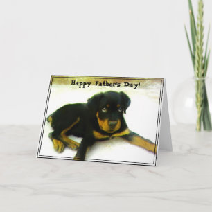 Happy Father's Day Rottweiler puppy greeting card