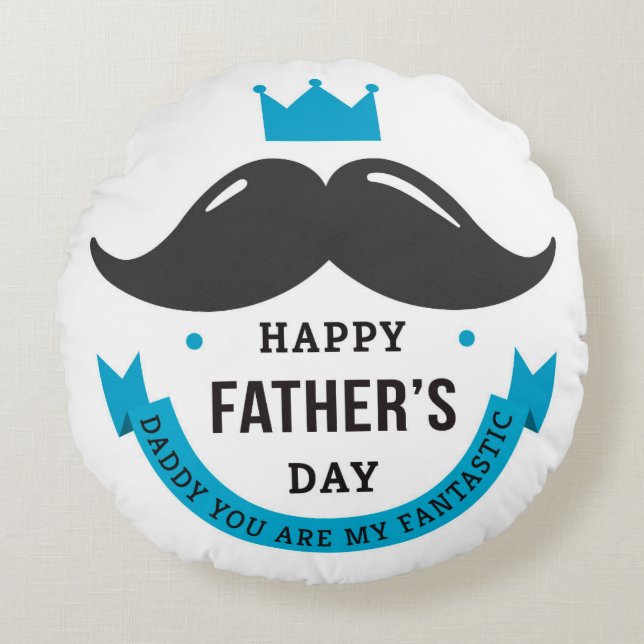 Happy Father's Day Round Cushion (Front)