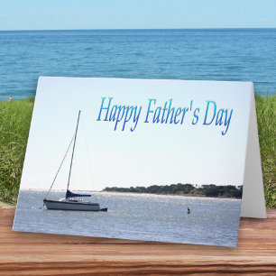 Happy Father's Day Sail Boat With Seagull Card