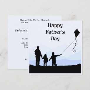 Happy Fathers Day Silhouette Family Reunion Brunch Invitation