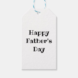 Happy Father's Day Simple Black White  Gift Tags